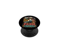 Get up Its Time to do Farmer Chores, Funny Farmer Farming Lover PopSockets PopGrip Adhésif