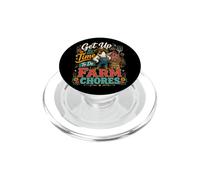 Get up Its Time to do Farmer Chores, Funny Farmer Farming Lover PopSockets PopGrip pour MagSafe