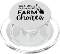 Get up Its Time to do Farmer Chores, Funny Farmer Farming Lover PopSockets PopGrip pour MagSafe