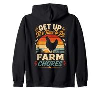 Get up Its Time to do Farmer Chores, Funny Farmer Farming Lover Sweat à Capuche