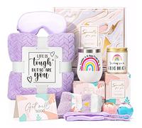 Get Well Soon Cadeaux pour femme, paquet de soins Panier cadeau de rétablissement pour amis malades, cadeaux de condoléances Pensez à vous après une chirurgie Sentez-vous mieux Soin, cadeaux d'anniversaire pour femme avec couverture gobelet