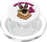 Get Well Soon Chien Berger Allemand Fleurs de Récupération PopSockets PopGrip pour MagSafe