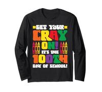 Get Your Cray on It's The 100th Day of School Funny Teacher Manche Longue