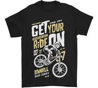 Get Your Ride on Mens Funny Downhill Mountain Biking T Shirt Cycling Bike MTB Black XL