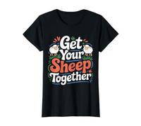 Get Your Sheep Together Rire de Rappel de Vie |- T-Shirt Graphique avec Valeur, Femme, Noir, M