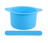 GETAJGHSD 1 Ensemble de Bol Mélangeur à Maquillage en Silicone Bleu Résistant la Chaleur avec Fond Plat et Bâton de Mélange Pliable pour Usage Maison et Voyage Réutilisable