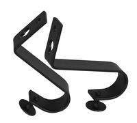 GETAJGHSD 1 Set de Supports de Tringles à Rideaux Métalliques Noirs en Fer Espacement de 19 Mm, Multifonctionnels et Réutilisables pour Décoration Intérieure et Bureau