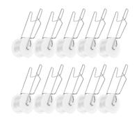 GETAJGHSD 10 Pièces Crochets Ajustables pour Treillis à Tomates en Fil d'acier Galvanisé Blanc avec Structure à Rouleaux, Support Solide pour Plantes Potagères en Serrage