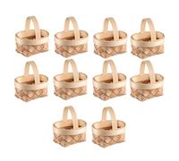 GETAJGHSD 10 pièces Lot de Mini Paniers Tressés Bois pour Décoration Miniature Panier Cadeau Campagne pour Mariage Fête et Jardin Féerique Accessoire Photo Décoratif Polyvalent