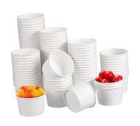 GETAJGHSD 100 Pièces Tasse De Dégustation Pots De Yaourt Contenant Cosmétique Rechargeable Bouteille De Boisson Gobelets Transparents Pour La Fête Petites Tasses à Collation Papier Blanche