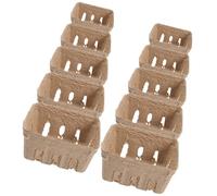 GETAJGHSD 10pcs Plateau à Fruits en Papier Ondulé Léger et Polyvalent, Panier à Baies Naturel Chic pour Légumes et Raisins, Rangement Pratique Maison