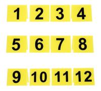 GETAJGHSD 12pcs Marqueurs de Numéro en Acrylique Jaune de V, Design Pratique et Marquage Numérique Commode, pour Décorations de Fête et Événements Mystères Halloween