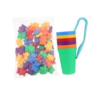 GETAJGHSD 1ensemble Jouet Éducatif Montessori avec Ours Colorés pour Compter Gobelets Développement Motricité Compétences Mathématiques pour Garçon Fille