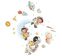 GETAJGHSD 2 Pièces décoration autocollant mural décoration murale nursery stickers muraux de classe autocollant espace extra-atmosphérique maternelle PVC
