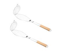 GETAJGHSD 2 Pièces Lot de Paniers à Poisson Pliables pour Barbecue de Cuisson Acier Inoxydable avec Poignée Anti-brûlure Panier de Grillade Détachable pour Pique- et Fêtes Plein Air