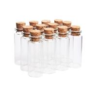 GETAJGHSD 20 pièces Mini Bouteilles Verre Transparent Bouchons Liège pour Messages et Souhaits pour Mariages et