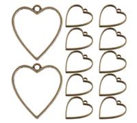 GETAJGHSD 20 pièces Pendentifs Coeur Ouverts Bronze Ancien Cadre Creux pour Fabrication Bijoux DIY Accessoires Charms Romantiques