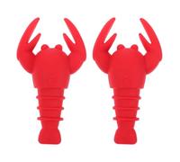GETAJGHSD 2pcs Bouchons de Vin de Homard en Silicone Créatifs, Bouchons Décoratifs et Portables pour Bouteilles, Accessoires Fête pour Bar et Soirée Style Aléatoire