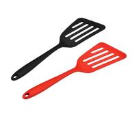 GETAJGHSD 2pièces Spatules de Cuisine Silicone Résistantes à Haute Température Lot de Ustensiles Pratiques pour Steak et Cuisson Accessoires Maison et Restaurant Noir et Rouge