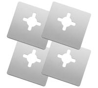 GETAJGHSD 4pcs Plaques de Renfort de Porte en Acier Inoxydable Argenté, Installation Rapide et Portable, Adaptées pour Portes et Serrures Maisons et Hôtels