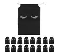 GETAJGHSD 50 Paquet de Maquillage en Plastique Noir Cordon de Serrage, Mats et Portables, Rangement Quotidien Voyages, Lot de 50 Pièces