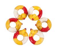GETAJGHSD 6 pièces Anneaux de Natation Miniatures Résine Canard Rouge Décorations Simulées pour Maison de Poupée Accessoires de Jardin Miniatures Danniversaire Garçon Fille