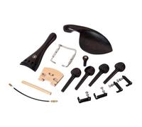 GETAJGHSD Accessoires pour Violon 15 Pièces en Ébène Mentonnière, Chevalet, et Chevilles, Fabrication Artisanale pour Violon DIY