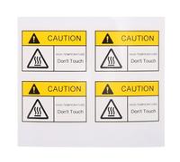 GETAJGHSD Autocollants pour Minimiser les Risques de Chaleur Haute Température D'avertissement 4pcs en Pvc Adhésif et Prévenir les Accidents sur Surfaces Chaudes
