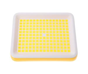 GETAJGHSD Bac à Litière Rectangulaire pour Petits Animaux en Plastique Jaune, avec Design Séparateur Stable, pour Cages à Lapins et Furets en Intérieur