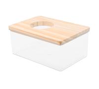 GETAJGHSD Boîte de Bain à Sable en Acrylique Transparent pour Petits Animaux Couvercle à Trou, Facile à Nettoyer Ranger, pour Toilette Hamster et Souris