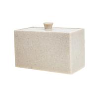 GETAJGHSD Boîte De Cotons à 2 Compartiments en Résine, Porte-Coton-tiges Transparent, Séparateur Amovible, Rangement De Bureau Et Salle De Bain, Compact Et Facile à Nettoyer