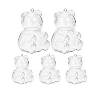 GETAJGHSD Boîtes à Friandises D'ours en Ps Transparent Rangement Multifonctionnel Emballage Prêt à L'emploi Lot de 5 pour Fêtes Spéciales et Saint-valentin