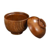 GETAJGHSD Bol de Riz Japonerie en Bois Couvercle 4.02X3.74In Bol Traditionnel pour Soupes et Plats Confortables Utilisation Domestique et Professionnelle