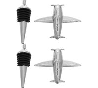 GETAJGHSD Bouchon de Bouteille en Alliage Métal Forme Avion Lot de 2 Joint Silicone, Facile à Insérer et Retirer, Adapté pour Bouteilles de Vin Rouge en Restauration