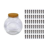 GETAJGHSD Bouteilles de Souhaits Bocaux en Verre Noir Bouchon Liège, Kit Créatif pour Capsules Message, Multifonctionnel Ruban Décoratif, pour Présents Romantiques et Événements