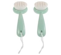GETAJGHSD Brosse Manuelle Visage 2pcs avec Poils Doux et Long Manche pour Nettoyage Profond et Élimination des Points Noirs, pour Maison et Voyage