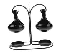 GETAJGHSD Brûleur Huiles Céramique Suspendu à Double Pot avec Support Fer Diffuseur Arômes pour Bougies Chauffe-Plat Et Huiles Essentielles Design Innovant Et Élégant pour Ambiance