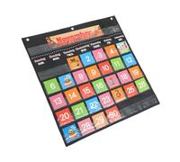 GETAJGHSD Calendrier Mural Éducatif Portable pour Salle de Classe Calendrier Préscolaire Interactif avec Pictogrammes Facile à Accrocher Outil Dapprentissage