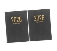 GETAJGHSD Carnet de Planification Hebdomadaire 2026 Noir 2pcs Papier Pu, Design Compact et Portable, pour Bureau et École, Gestion du Temps