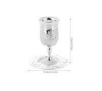 GETAJGHSD Coupe de Kiddouch en Alliage de Zinc Support Élégant Ensemble Gobelets à Vin pour Shabbat et Pâque Présent pour Célébrations Religieuses Familiales