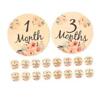 GETAJGHSD Disques Mensuels Bébé en Bois 18 Pièces Accessoires Photo Cartes Étapes Fleur pour Immortaliser Croissance -Né