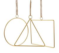 GETAJGHSD Ensemble de 3 Cadres de Guirlande en Fer Doré pour Décoration Murale DIY, Surface Lisse et Forme Géométrique, pour Couronnes de Fleurs Artisanales