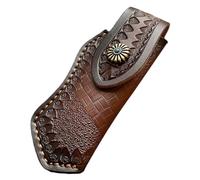 GETAJGHSD Étui Couteau En Cuir Véritable à Deux Couches, Petite Housse De Coupe De Camping Portable, Gaine De Coupe Pratique Résistante, Pour Usage Extérieur Cuisine