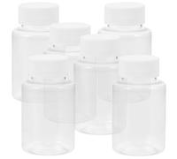 GETAJGHSD Flacons de Réactifs 100 Ml Lot de 6 Plastique Transparent Bouchons Hermétiques pour Conservation et Prélèvement d'Huile en Laboratoire