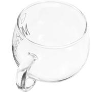 GETAJGHSD Gobelet Bol en Verre Résistant la Chaleur Anse, Tasse à Lait pour Céréales et Jus, Mug Multifonction pour Thé, Verre Transparent au Design Simple pour Repas Matinaux