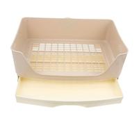 GETAJGHSD Grand Bac à Litière Tiroir pour Lapin et Petits Animaux, Grosse Taille, Plastique Beige, Bac à Litière pour Apprentissage Propreté, Anti-éclaboussures, Facile à Nettoyer, Adapté