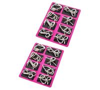 GETAJGHSD Jeux de Réflexion en Fil de Fer 2 Ensembles Acier Inoxydable 8 Pièces Casse-Têtes de Démêlage pour Garçons Filles et Adultes Développement Mental et Détente