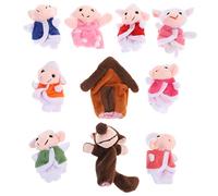 GETAJGHSD Jouet à Doigts Loup Et Sept Chevreaux pour Garçon Et Filles, Peluche Douce, Taille Petite, Jeu Éducatif Familial, Marionnette Interactive pour Maison Et École, Lot Unique