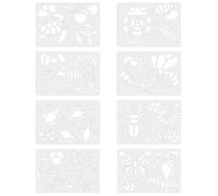 GETAJGHSD Kit de Modèles de Dessin pour Garçon et Filles en Pet, 8 Pièces, Facile à Nettoyer et Sûr, Pratique du Dessin des Garçon et Filles à L'école la Maison