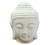 GETAJGHSD Lampe à Parfum Tête de Bouddha en Céramique Blanche Faite la Main, Essentielle pour Aromathérapie, Décoration pour Bibliothèque ou Chambre